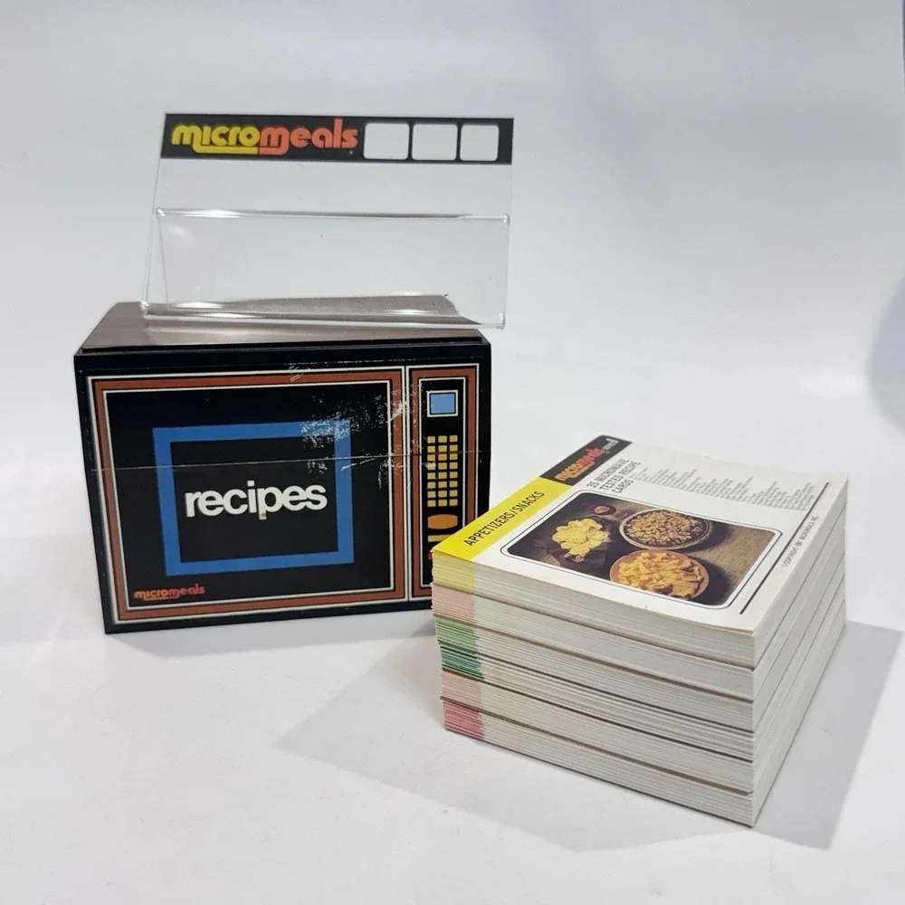 Vintage Retro Kitchen Lot Micro Meals Microwave Recipe Box & Butter-er NOS‎